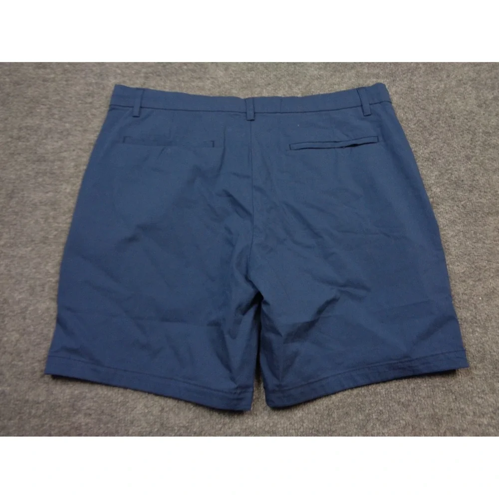 Ash & Erie Shorts Men 34 Blue Chino Flat Front Stretch Twill Golf Drawstring